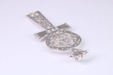 Very Large 60 mm Long Ornate Cross, Made From Solid Cast Silver, British Hallmarked