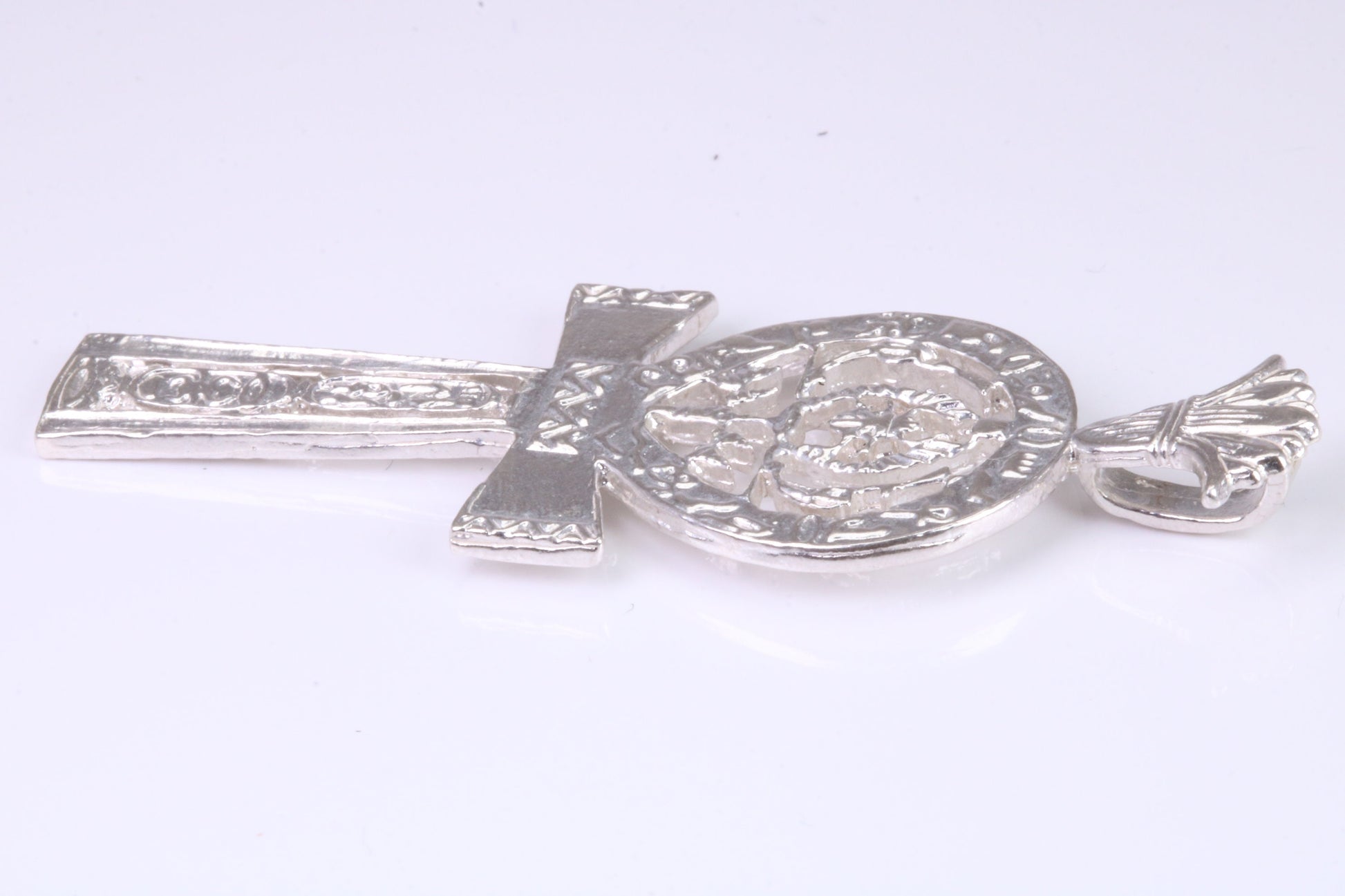 Very Large 60 mm Long Ornate Cross, Made From Solid Cast Silver, British Hallmarked