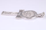 Very Large 60 mm Long Ornate Cross, Made From Solid Cast Silver, British Hallmarked