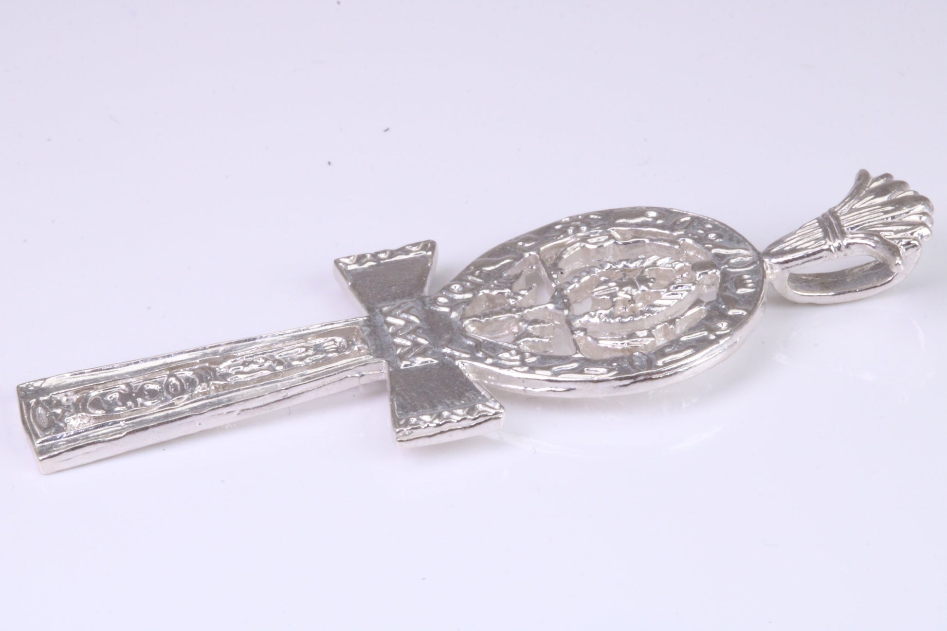 Very Large 60 mm Long Ornate Cross, Made From Solid Cast Silver, British Hallmarked