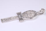 Very Large 60 mm Long Ornate Cross, Made From Solid Cast Silver, British Hallmarked