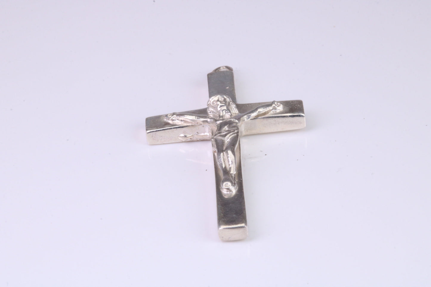 43 mm Long, Heavy Sterling Silver Crucifix, Made From Solid Cast Silver, British Hallmarked