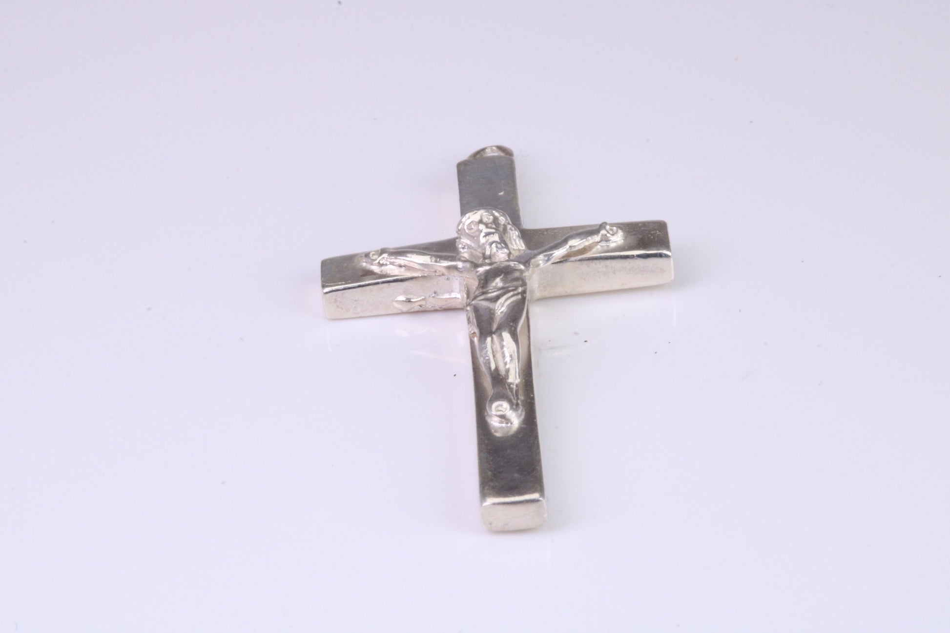 43 mm Long, Heavy Sterling Silver Crucifix, Made From Solid Cast Silver, British Hallmarked