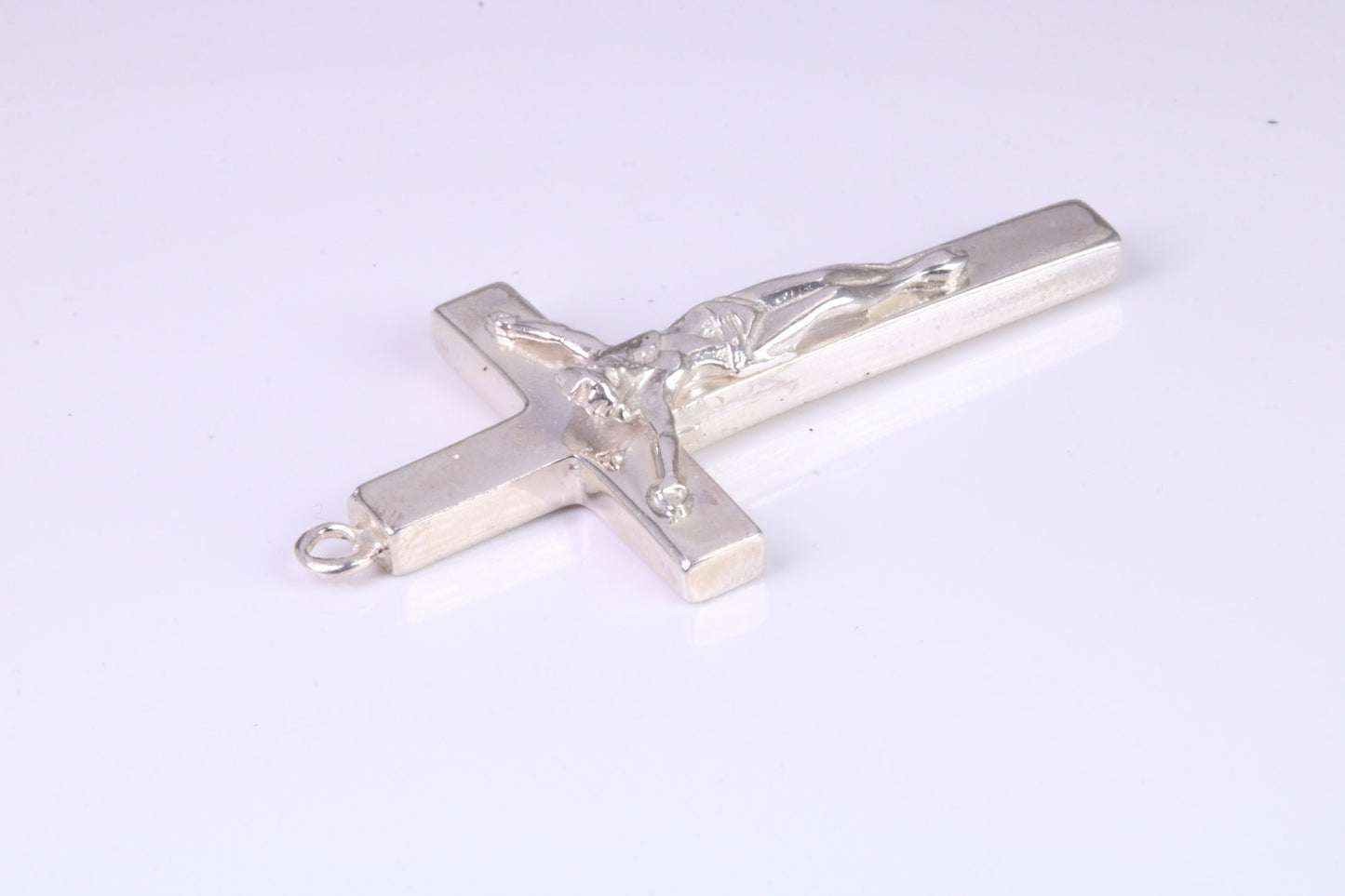 43 mm Long, Heavy Sterling Silver Crucifix, Made From Solid Cast Silver, British Hallmarked