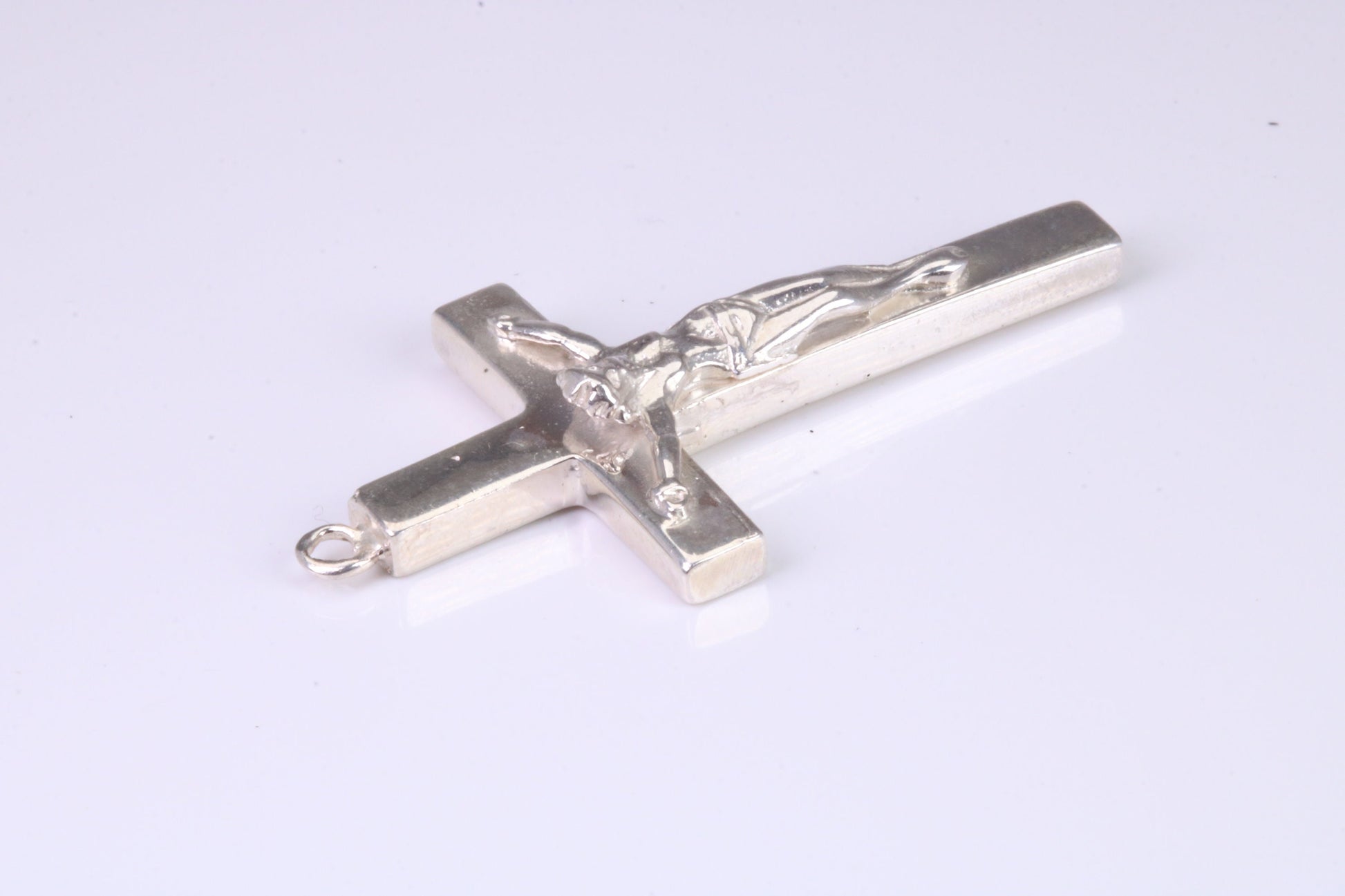 43 mm Long, Heavy Sterling Silver Crucifix, Made From Solid Cast Silver, British Hallmarked