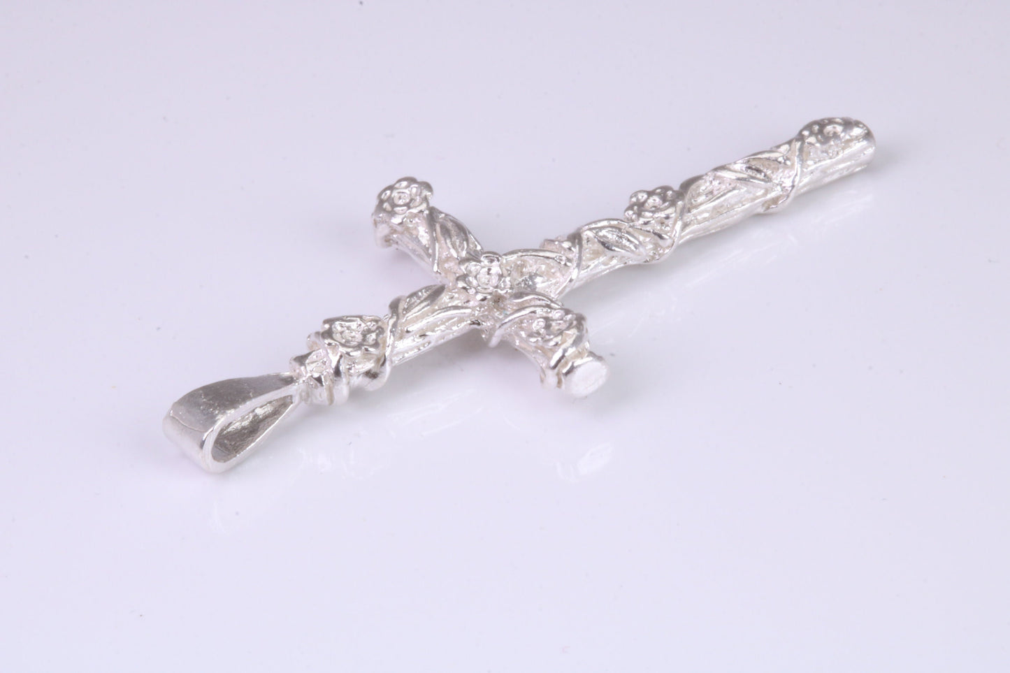 47 mm Long, Solid and Chunky Ornate Cross, Made From Solid Cast Silver, British Hallmarked