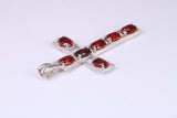 50 mm Long Sterling Silver C Z set Cross Necklace, Made From Solid Cast Silver