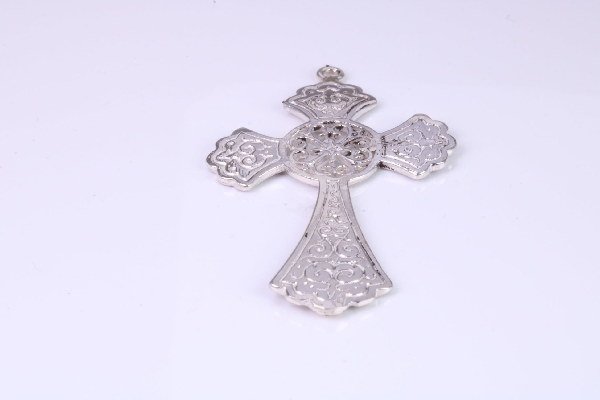 Large 46 mm Long Ornate Cross, Made From Solid Cast Silver