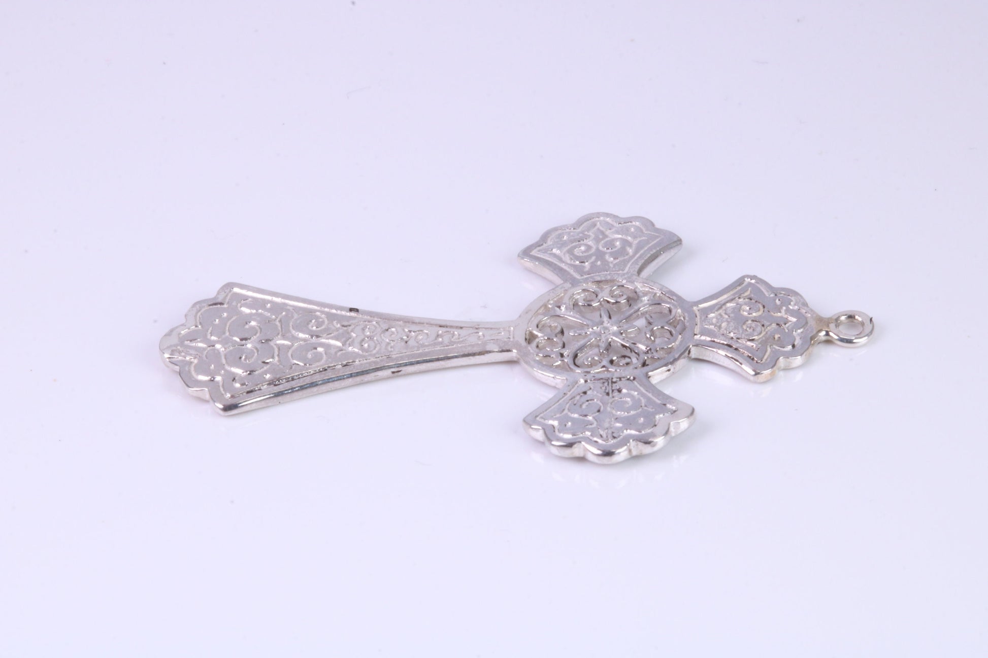 Large 46 mm Long Ornate Cross, Made From Solid Cast Silver