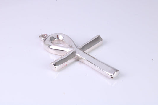 Large 43 mm Long Ankh Cross, Made From Solid Cast Silver, British Hallmarked