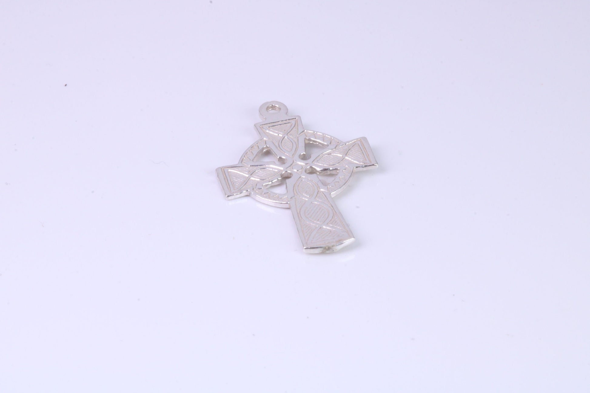 Small 25 mm Long Celtic Cross, Made From Solid Cast Silver, Complete With Silver Chain