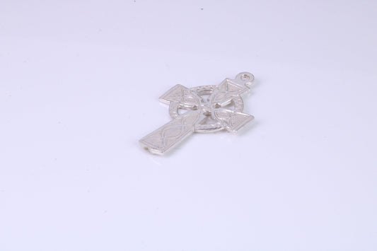 Small 25 mm Long Celtic Cross, Made From Solid Cast Silver, Complete With Silver Chain