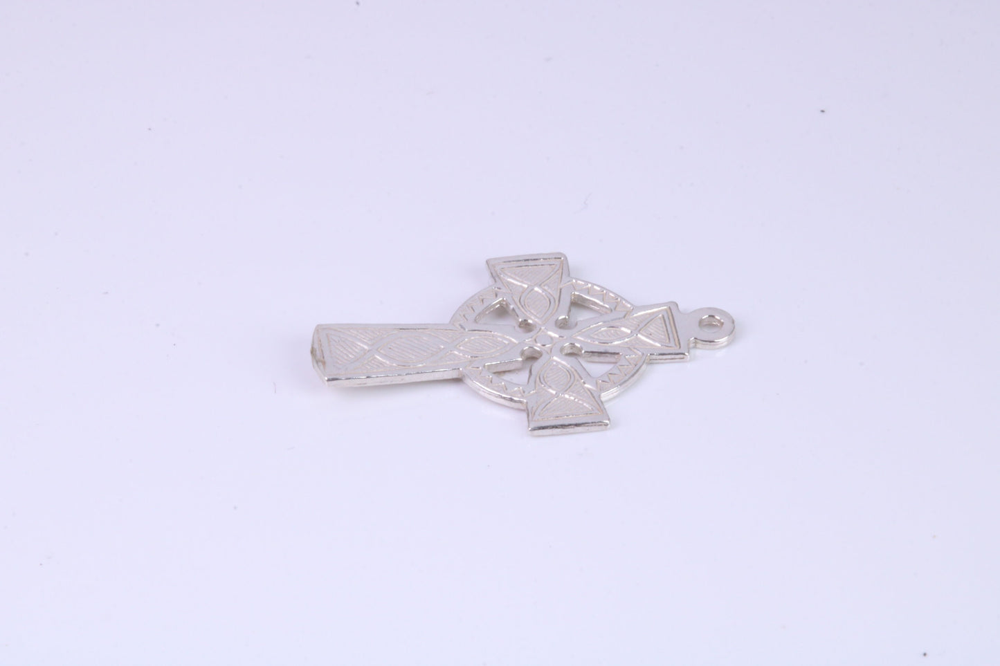 Small 25 mm Long Celtic Cross, Made From Solid Cast Silver, Complete With Silver Chain