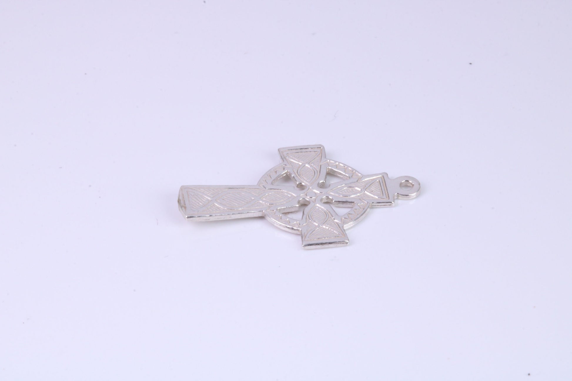 Small 25 mm Long Celtic Cross, Made From Solid Cast Silver, Complete With Silver Chain
