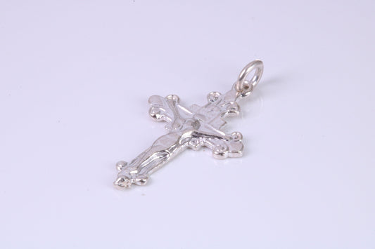 Small 26 mm Long Crucifix Necklace, Made From Solid Cast Silver, Complete With Silver Chain