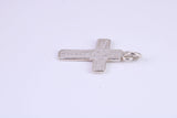 Small 21 mm Long Patterned Cross, Made From Solid Cast Silver, Complete With Silver Chain