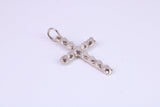 Small 25 mm Long, Silver Love Hearts Cross, Made From Solid Cast Silver