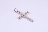 Small 25 mm Long, Silver Love Hearts Cross, Made From Solid Cast Silver