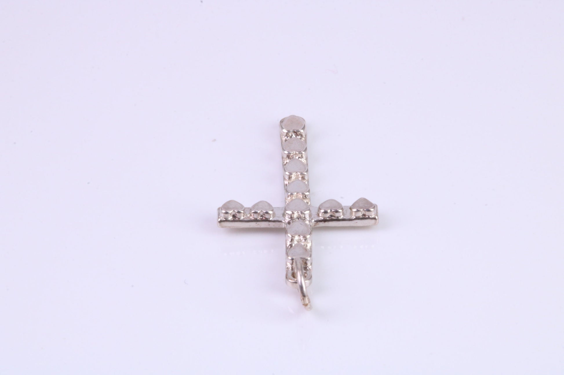 Small 25 mm Long, Silver Love Hearts Cross, Made From Solid Cast Silver