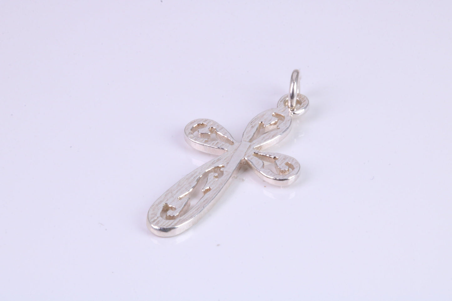 Small 28 mm Long Patterned Cross, Made From Solid Cast Silver