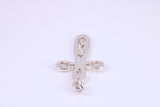Small 28 mm Long Patterned Cross, Made From Solid Cast Silver