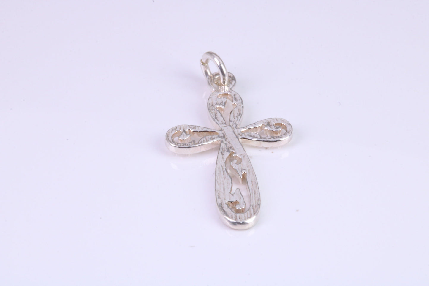 Small 28 mm Long Patterned Cross, Made From Solid Cast Silver