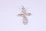 Small 28 mm Long Patterned Cross, Made From Solid Cast Silver