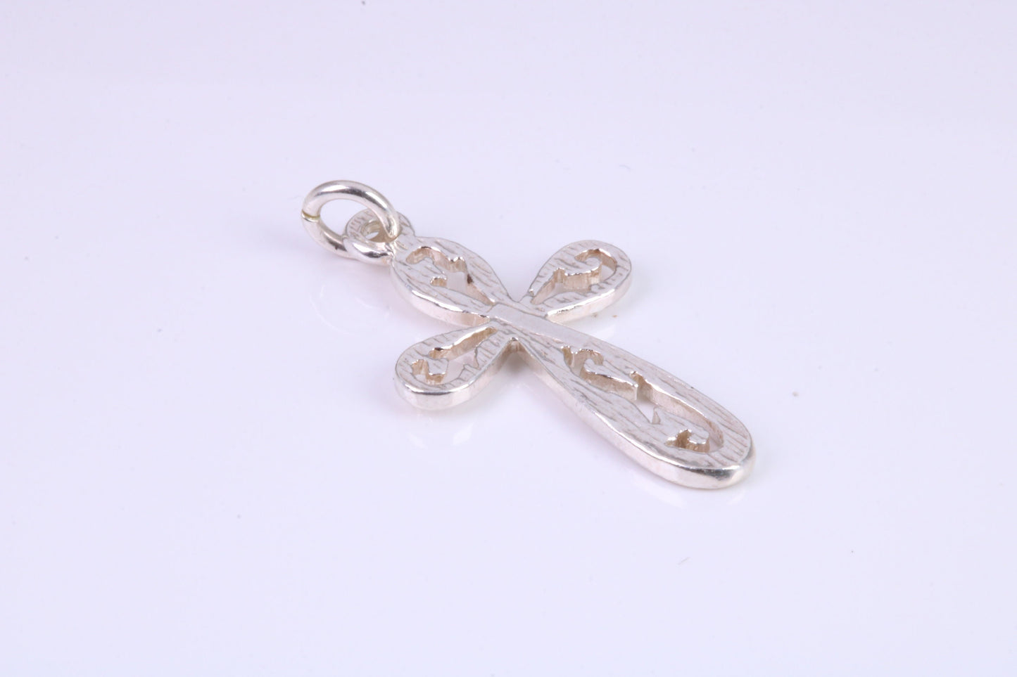 Small 28 mm Long Patterned Cross, Made From Solid Cast Silver