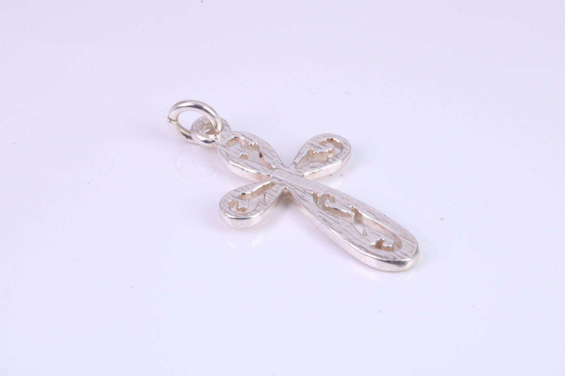 Small 28 mm Long Patterned Cross, Made From Solid Cast Silver