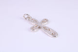 Small 28 mm Long Patterned Cross, Made From Solid Cast Silver