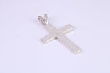 30 mm Long Plain Polished Silver Cross, Made From Solid Cast Silver