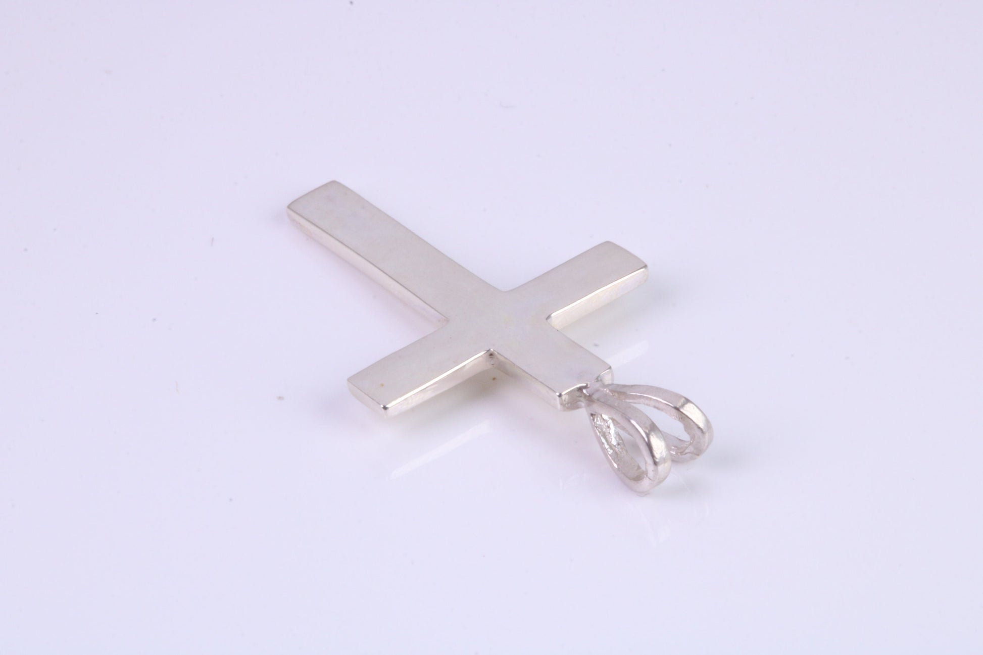 30 mm Long Plain Polished Silver Cross, Made From Solid Cast Silver