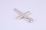 30 mm Long Plain Polished Silver Cross, Made From Solid Cast Silver