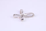 25 mm Long Plain Polished Silver Cross, Made From Solid Cast Silver