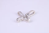25 mm Long Plain Polished Silver Cross, Made From Solid Cast Silver