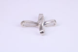 25 mm Long Plain Polished Silver Cross, Made From Solid Cast Silver