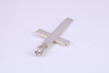 30 mm Long Plain Polished Silver Cross, Made From Solid Cast Silver