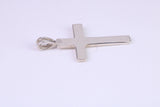 30 mm Long Plain Polished Silver Cross, Made From Solid Cast Silver
