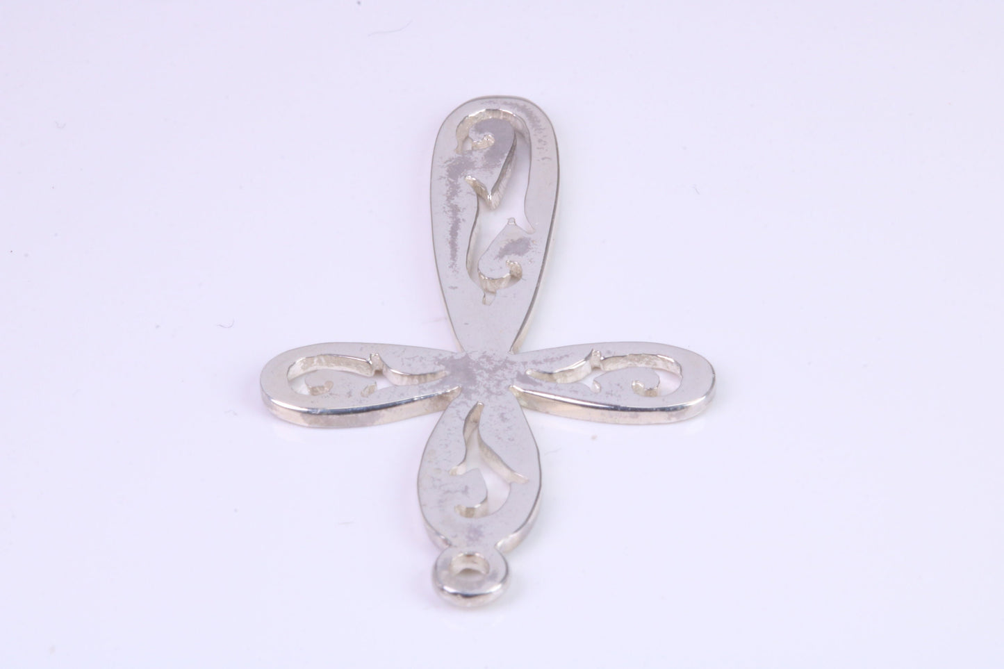 40 mm Long Patterned Cross, Made From Solid Cast Silver