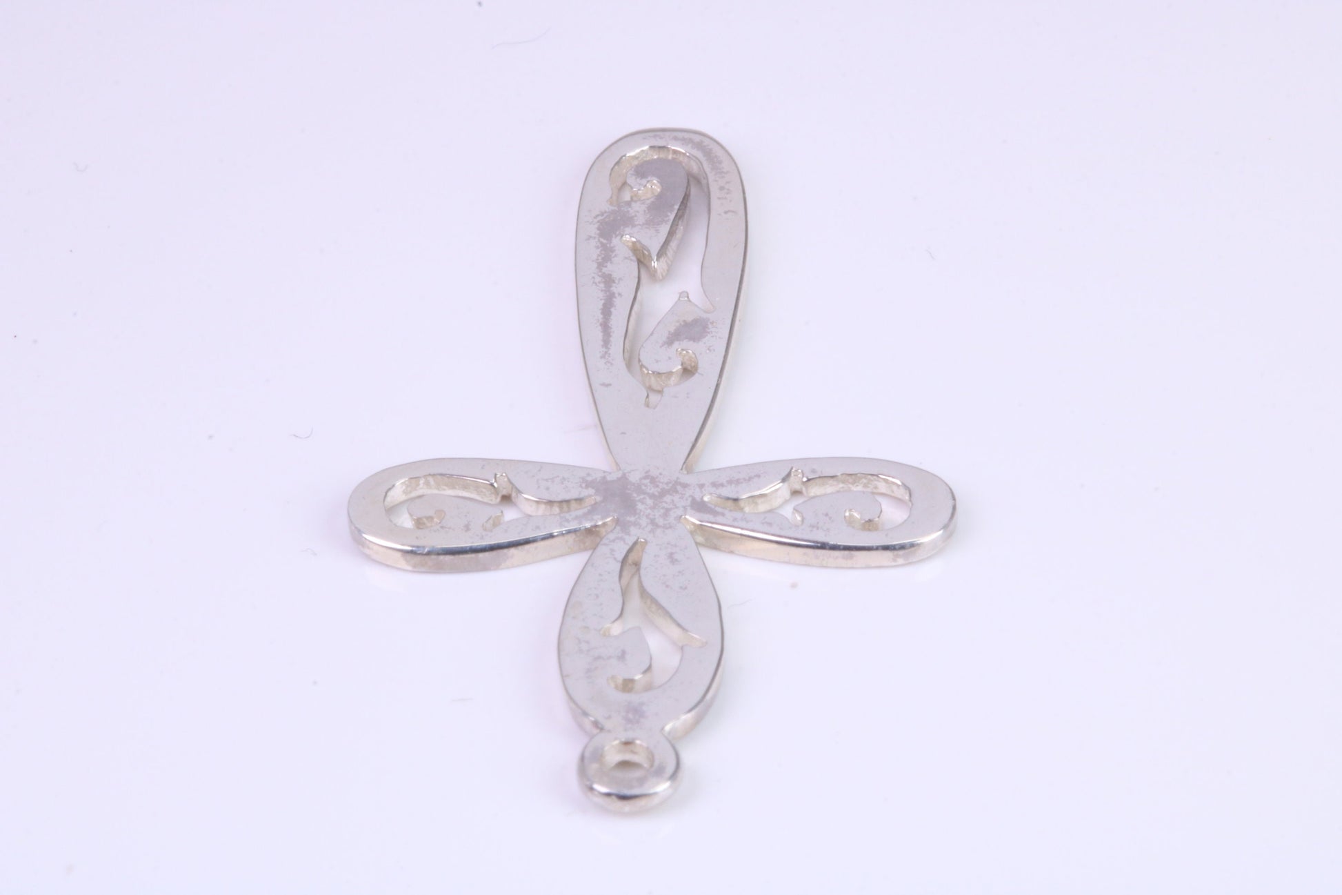 40 mm Long Patterned Cross, Made From Solid Cast Silver