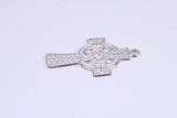 Small 25 mm Long Celtic Cross, Made From Solid Cast Silver, Complete With Silver Chain