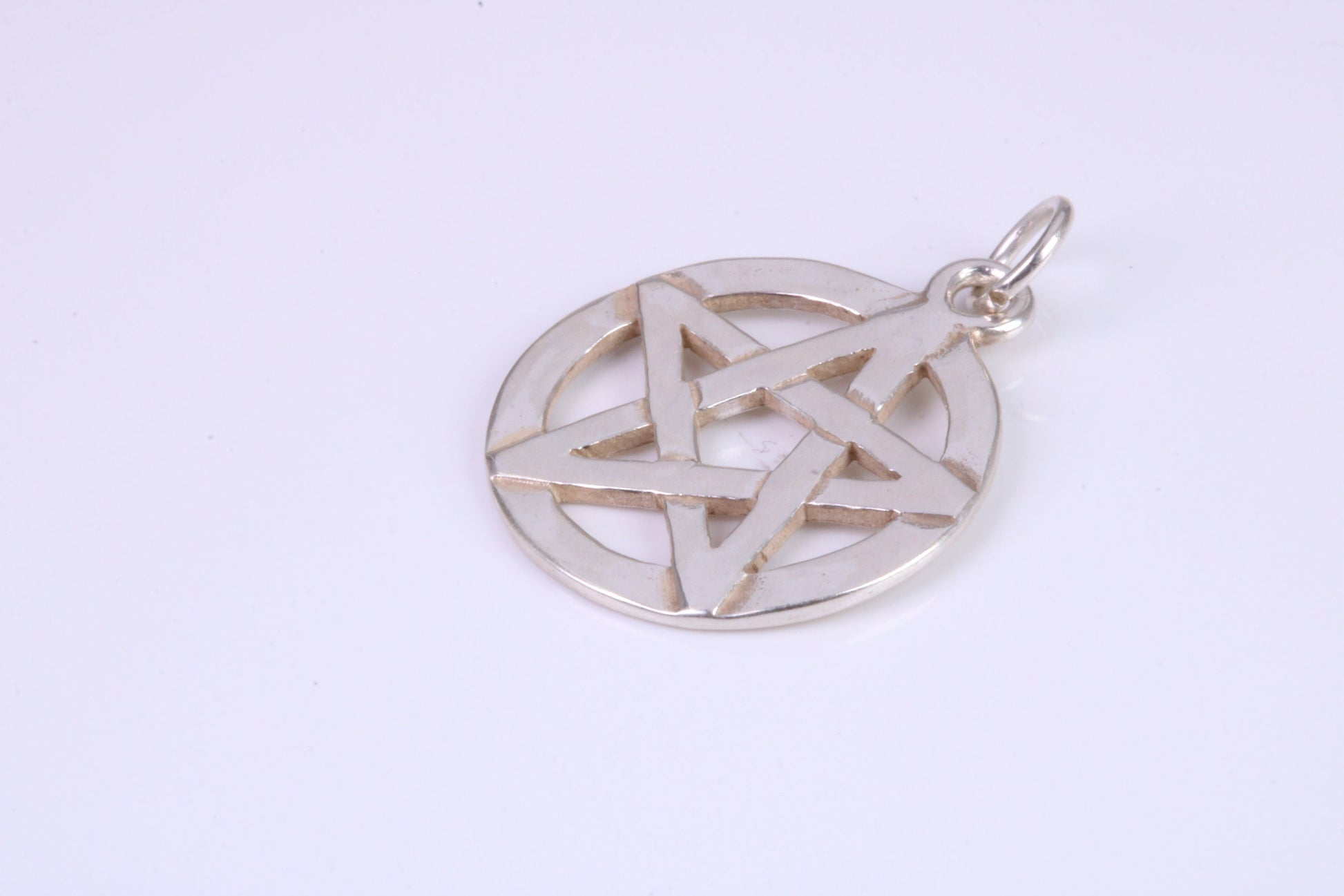 19 mm Round Star of David Pendant, Made From Solid Cast Silver