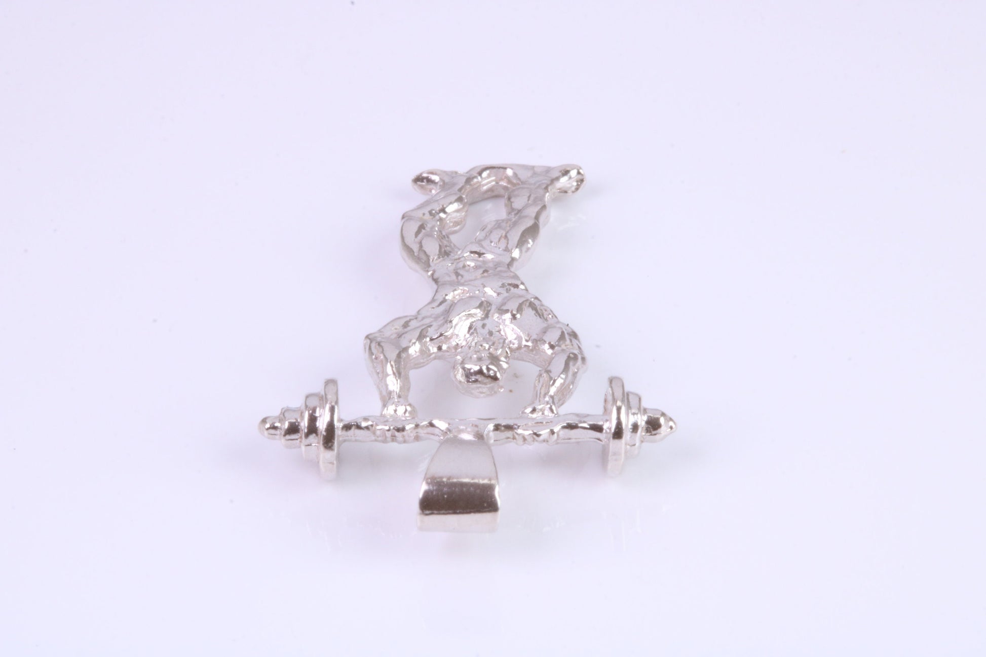 Body Builder Pendant, Made From Solid Cast Silver