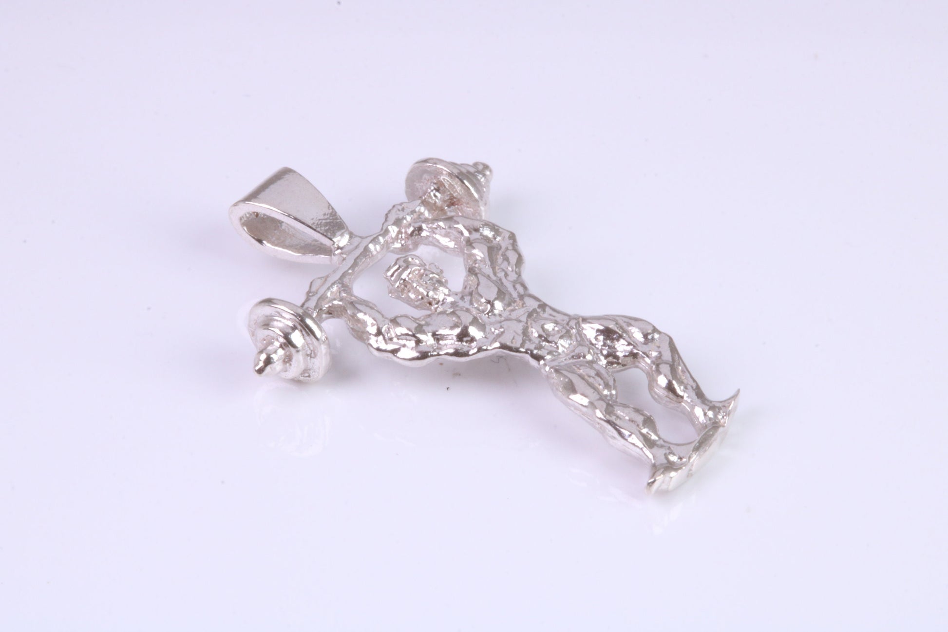 Body Builder Pendant, Made From Solid Cast Silver