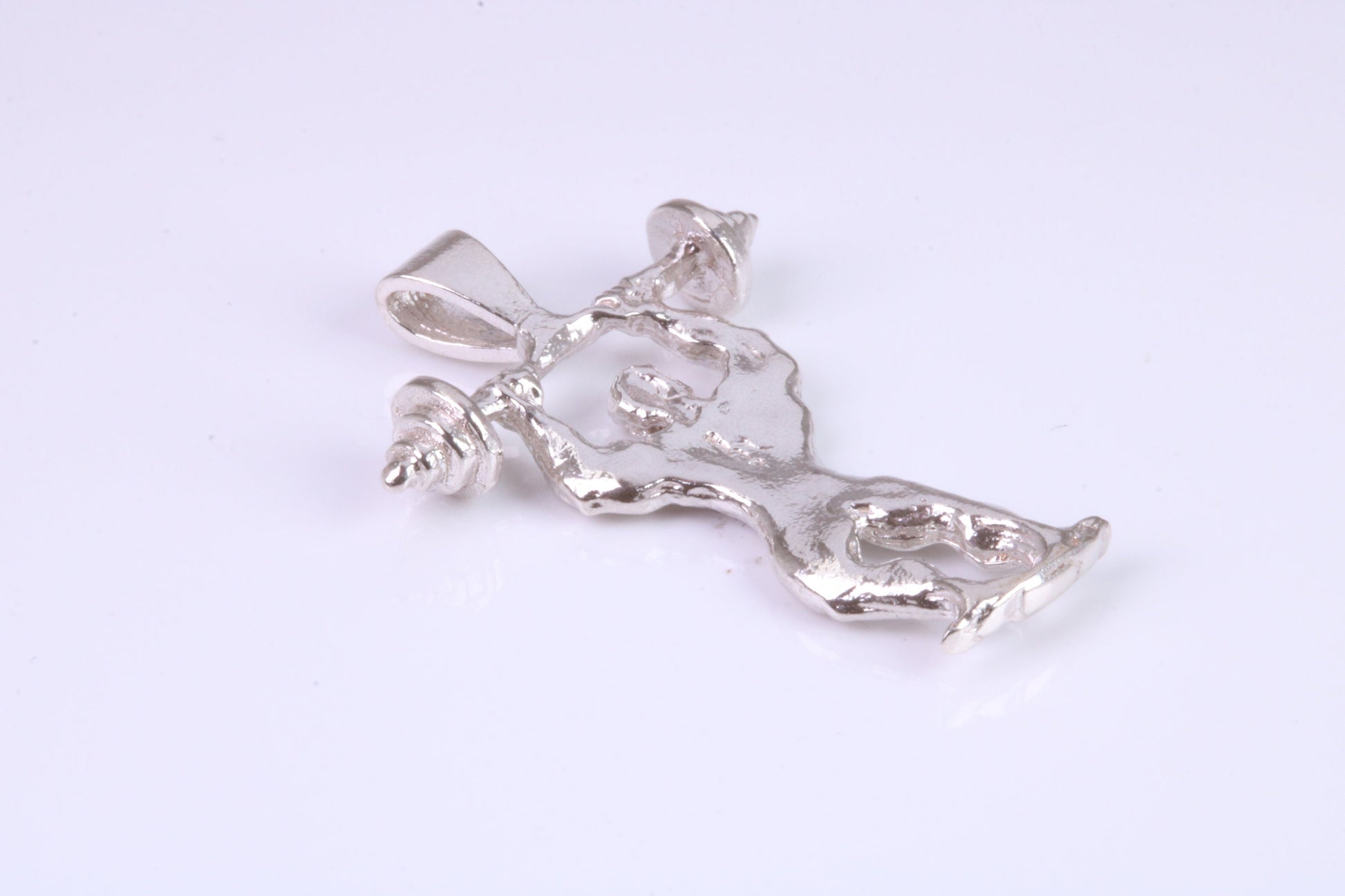 Body Builder Pendant, Made From Solid Cast Silver
