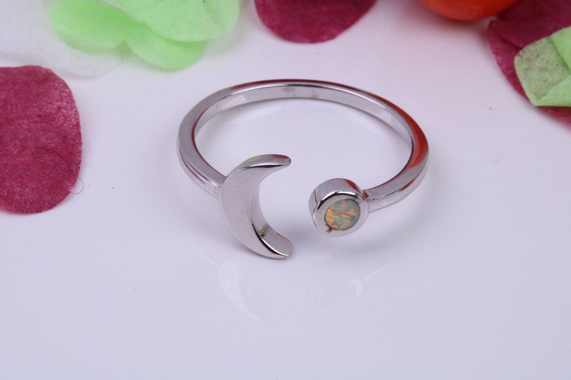 White Opal set Ring, Made From Solid Sterling Silver