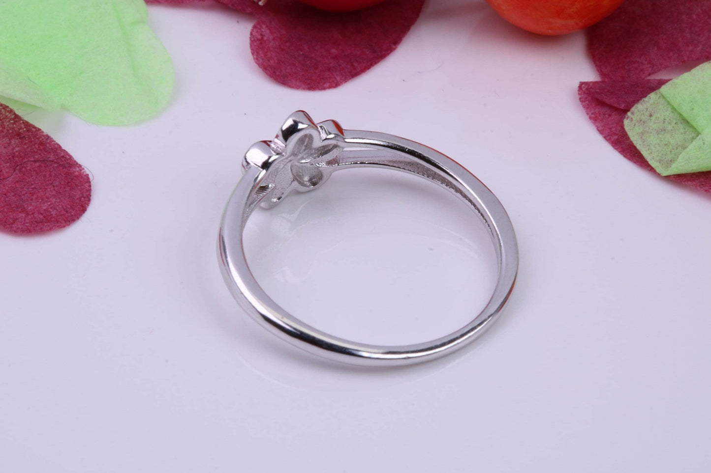 White Opal set Daisy Flower Ring, Made From Solid Sterling Silver