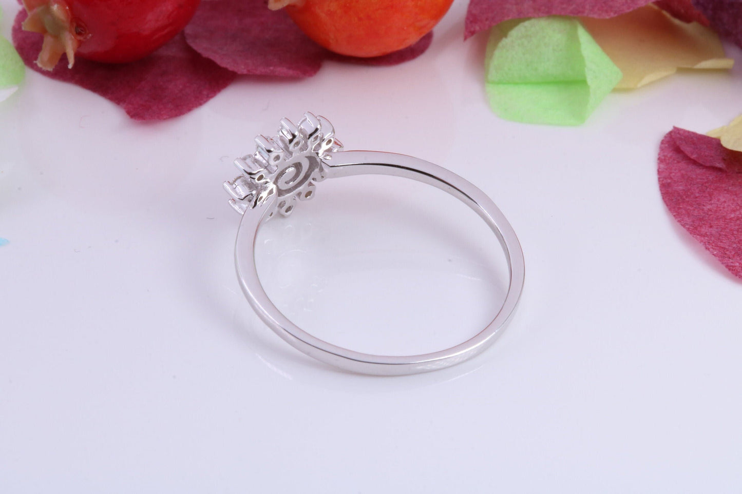 Cluster Cubic Zirconia set Ring, Made from solid Silver