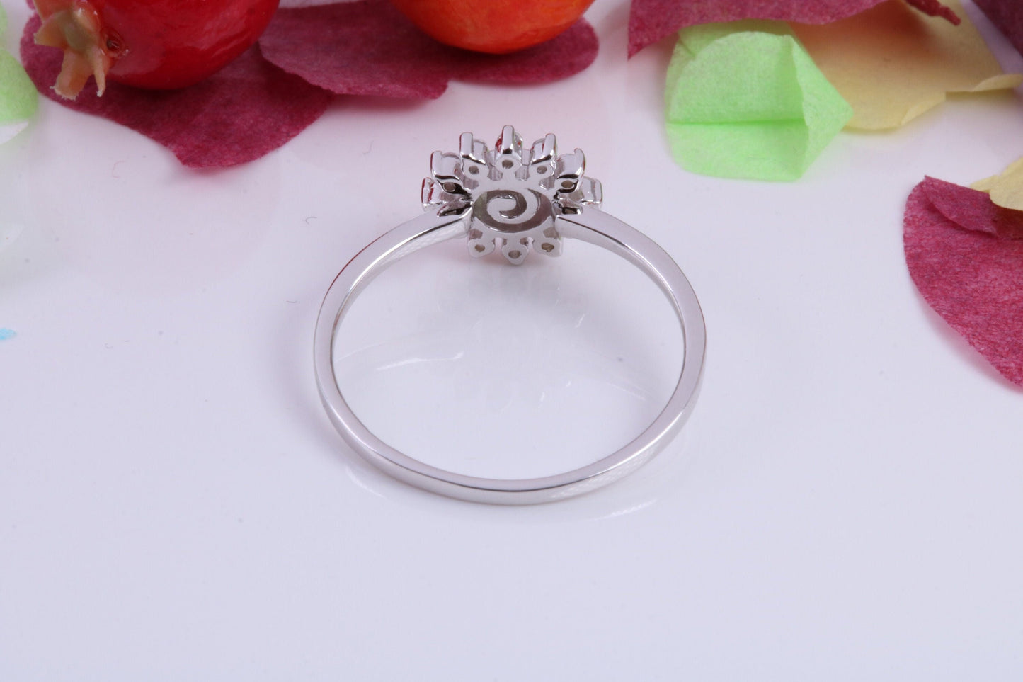 Cluster Cubic Zirconia set Ring, Made from solid Silver