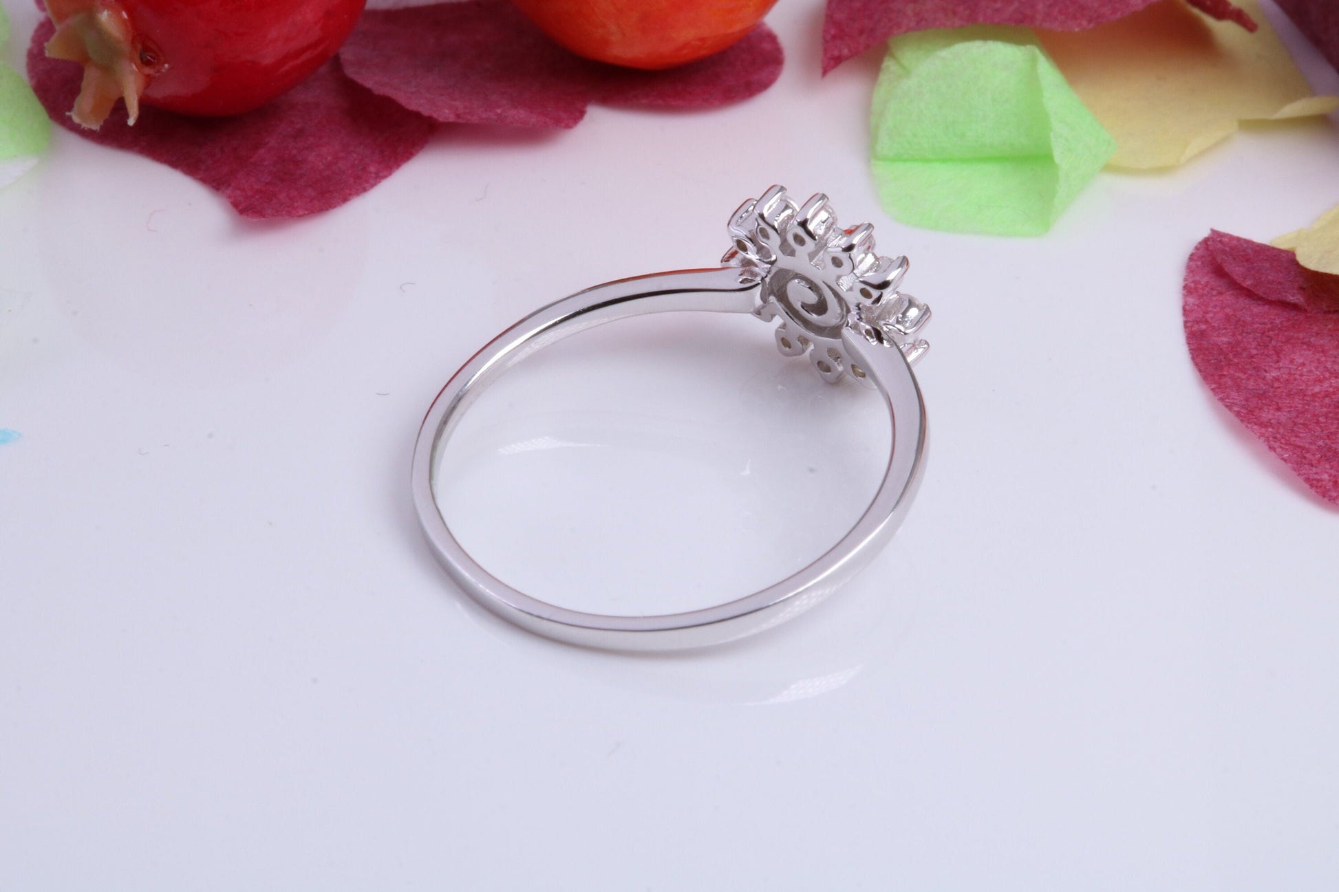 Cluster Cubic Zirconia set Ring, Made from solid Silver